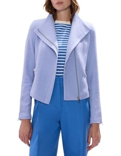 Lani Felted Wool Jacket in Pearl Blue