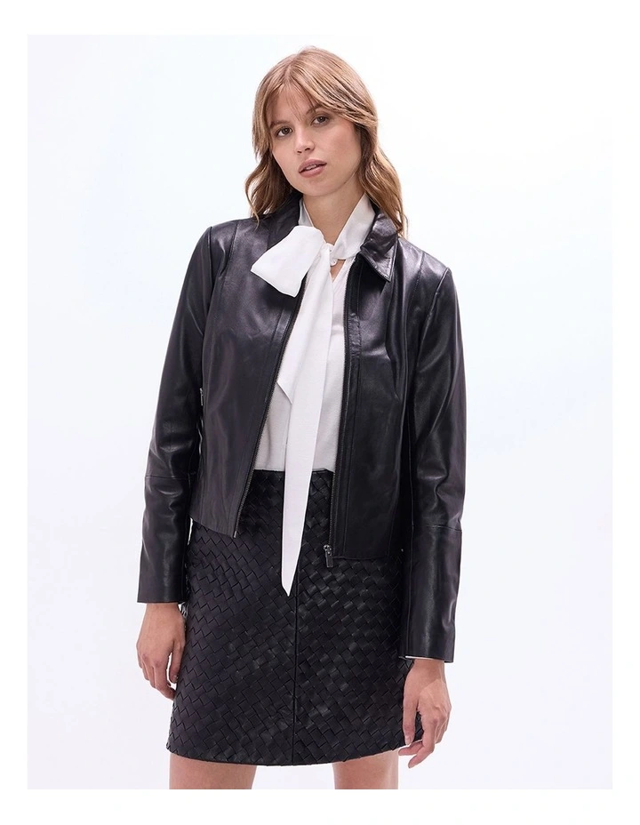 Remi Leather Jacket in Black image 2