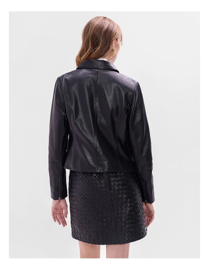 Remi Leather Jacket in Black image 3