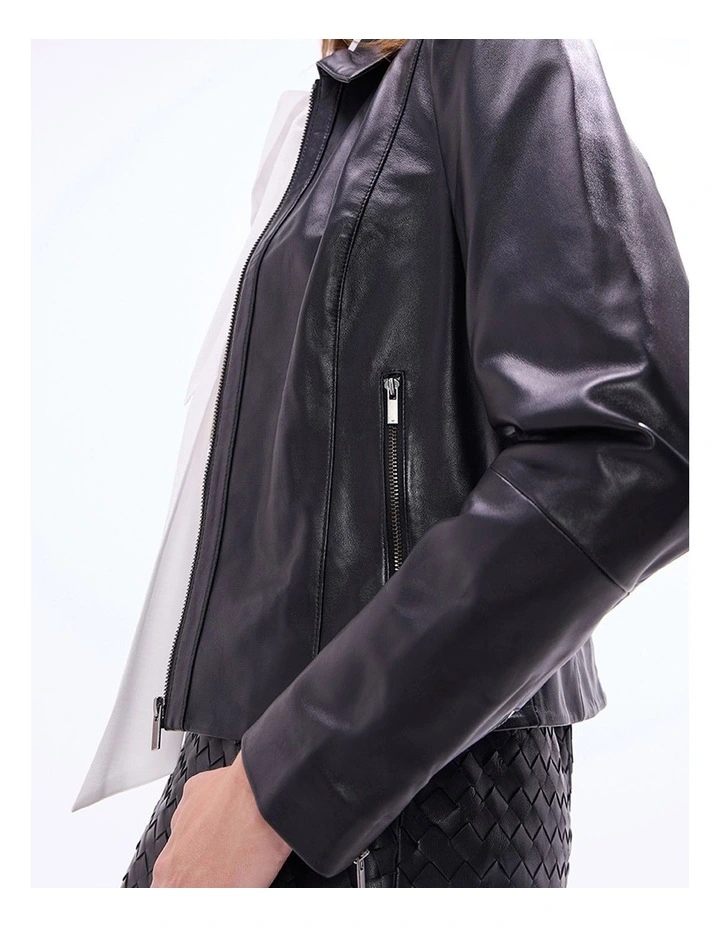 Remi Leather Jacket in Black image 3