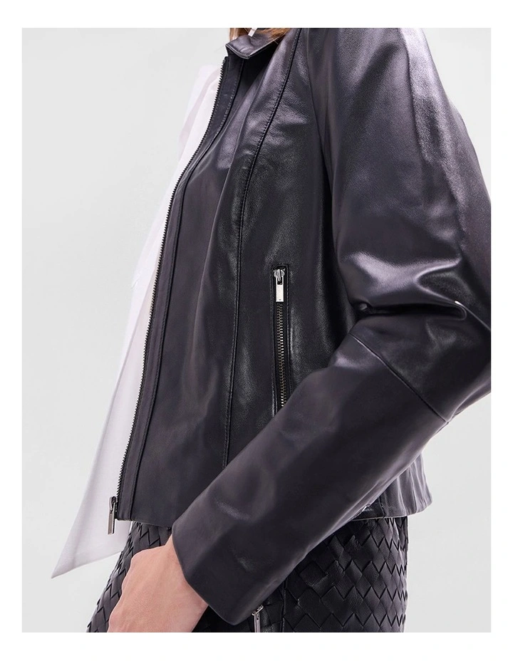 Remi Leather Jacket in Black image 4