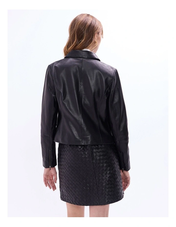 Remi Leather Jacket in Black image 4