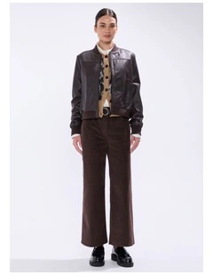 Collette Leather Bomber in Espresso