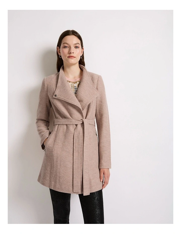 Ruby Felted Wool Coat in Oatmeal Melange image 2