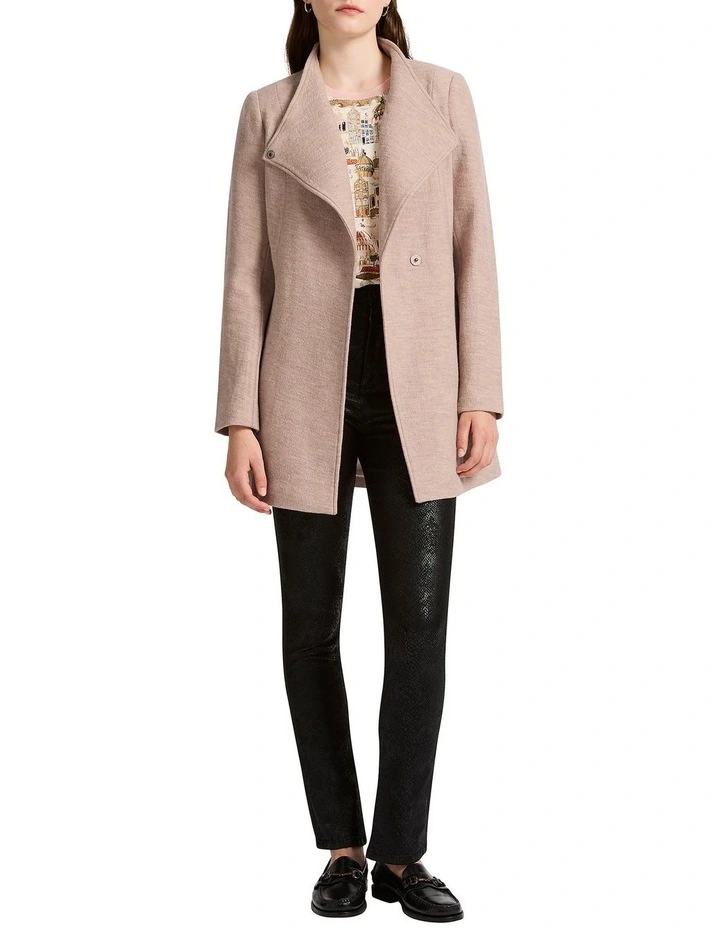 Ruby Felted Wool Coat in Oatmeal Melange image 2