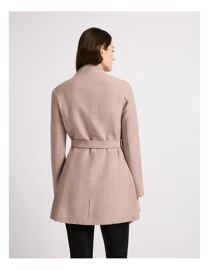 Ruby Felted Wool Coat in Oatmeal Melange image 3
