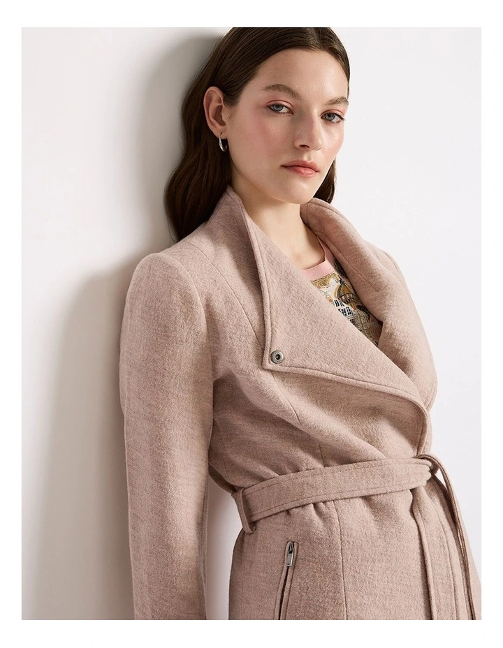 Ruby Felted Wool Coat in Oatmeal Melange image 4
