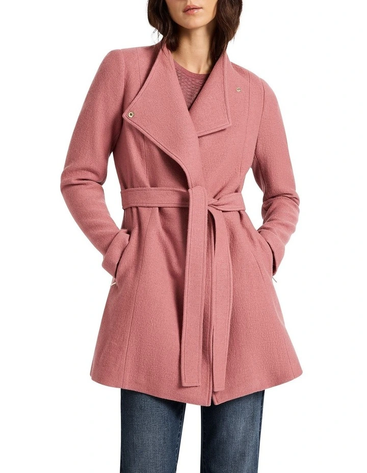 Ruby Felted Wool Coat in Dusty Pink image 1