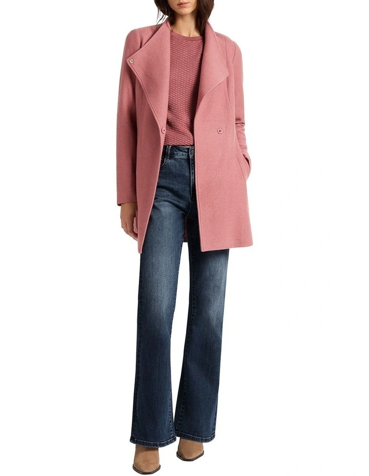Ruby Felted Wool Coat in Dusty Pink image 2