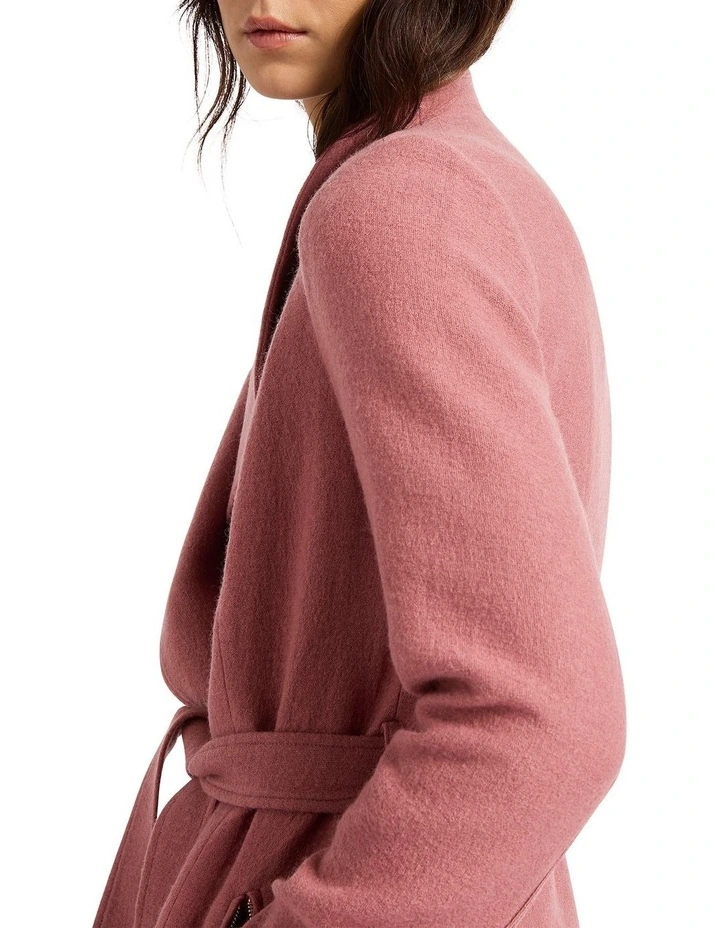 Ruby Felted Wool Coat in Dusty Pink image 3