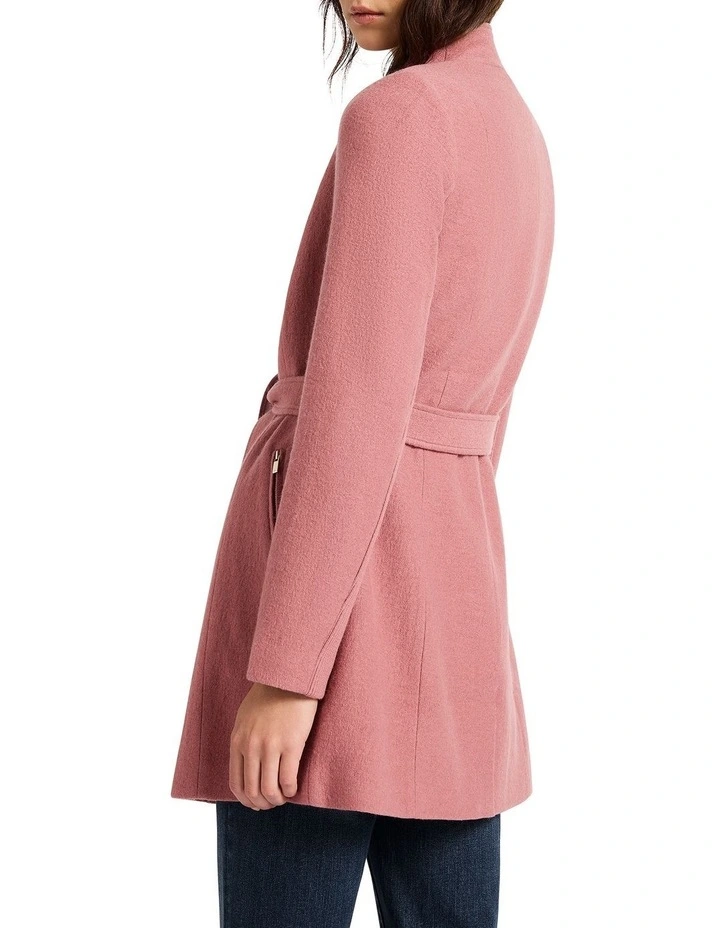 Ruby Felted Wool Coat in Dusty Pink image 4