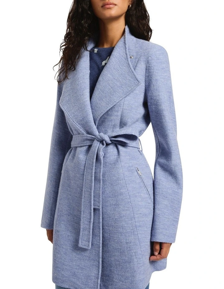 Ruby Felted Wool Coat in Coastal Blue image 1
