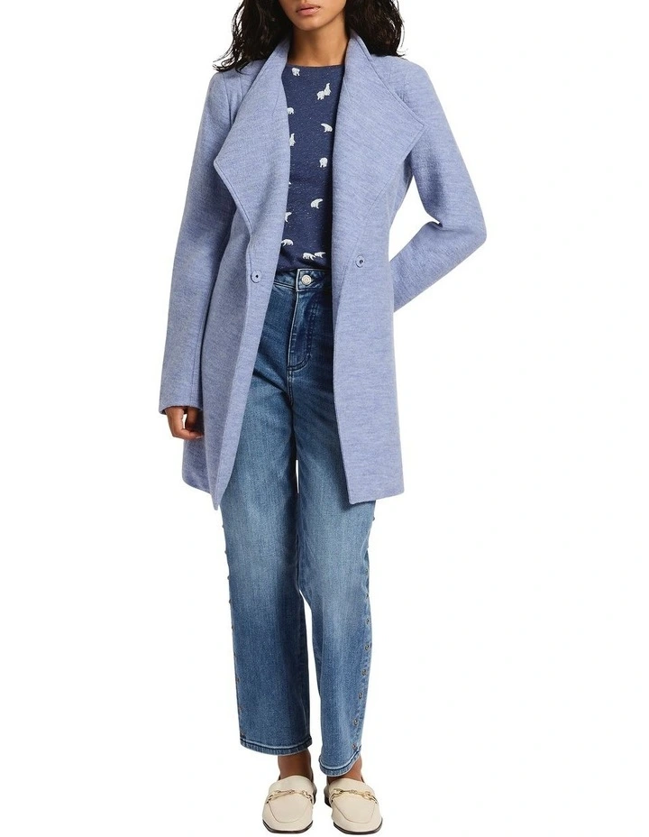 Ruby Felted Wool Coat in Coastal Blue image 2