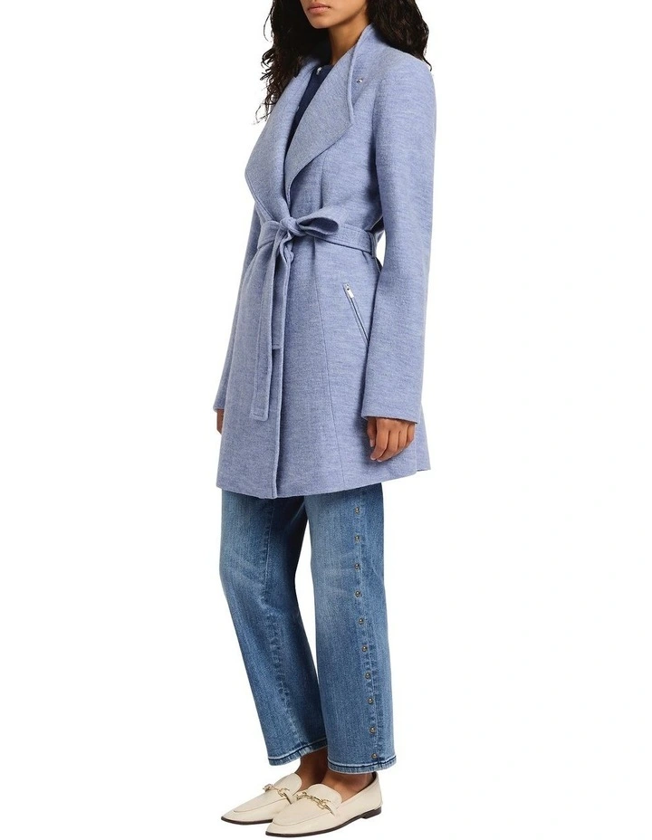 Ruby Felted Wool Coat in Coastal Blue image 3