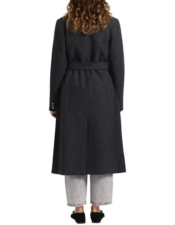 Aria Felted Wool Coat in Charcoal Melange image 2