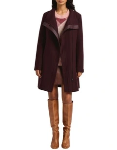 Sophie Felted Wool Coat in Wine