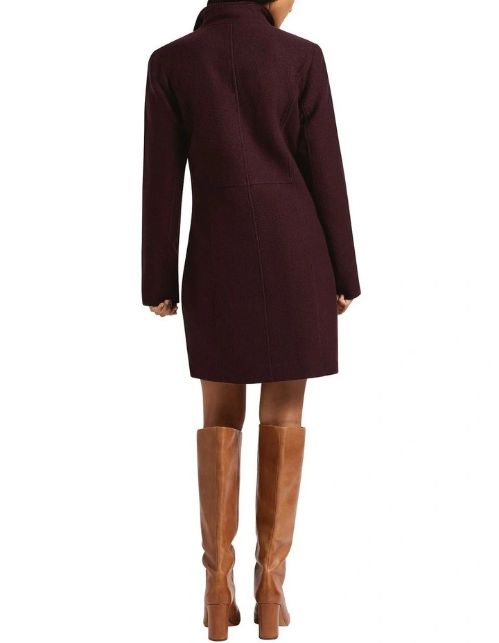 Sophie Felted Wool Coat in Wine image 2