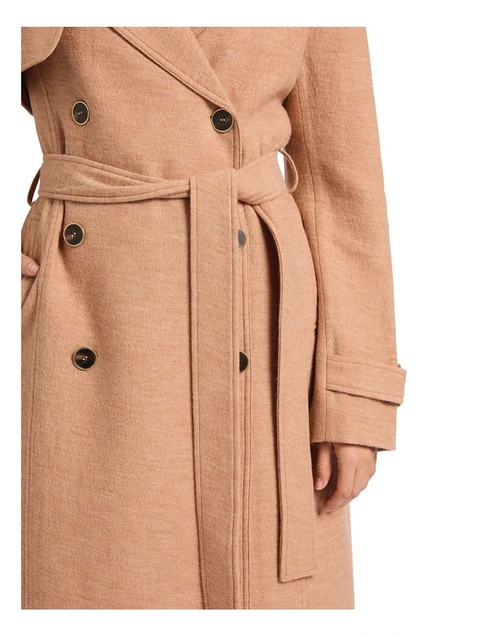 Laura Felted Wool Trench Coat in Camel image 4
