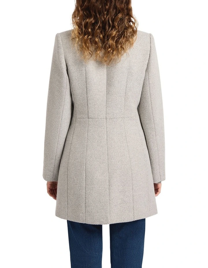 Elsa Wool Blend Twill Coat in Concrete Grey image 4