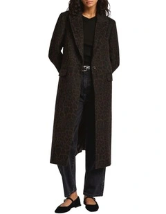 Dimitri Tailored Coat in Brown Multi