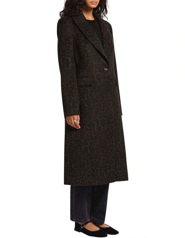 Dimitri Tailored Coat in Brown Multi image 2