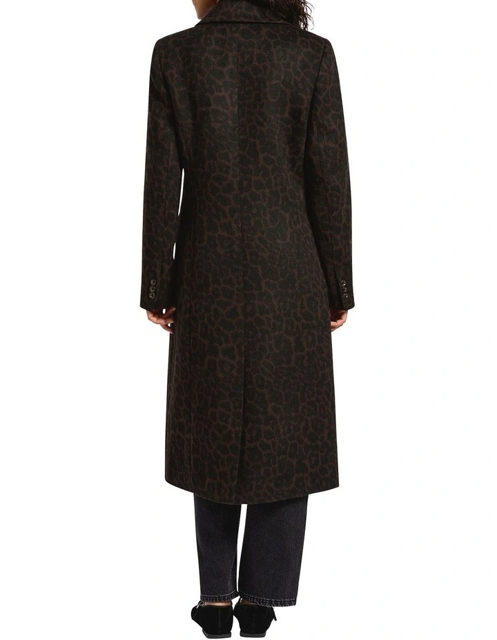 Dimitri Tailored Coat in Brown Multi image 3