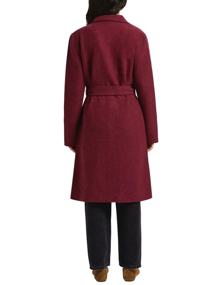 Cristina Felted Wool Coat in Berry image 2