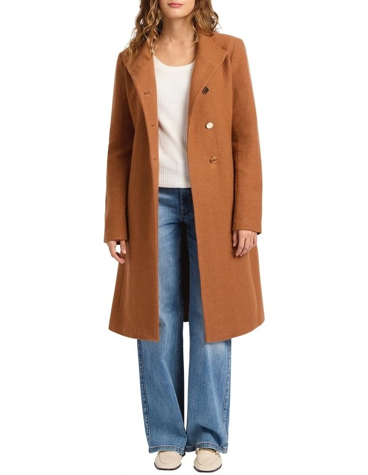 Cristina Felted Wool Coat in Clay image 1