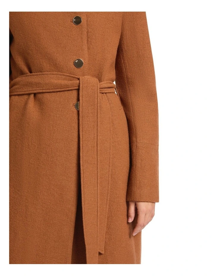Cristina Felted Wool Coat in Clay image 3