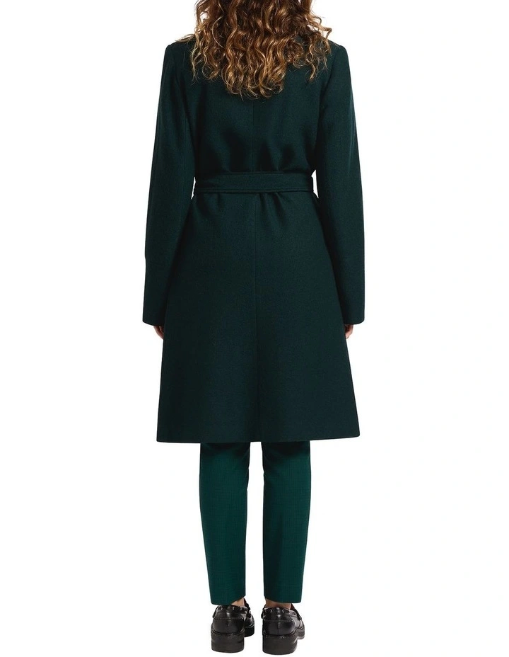 Cristina Felted Wool Coat in Deep Pine image 4