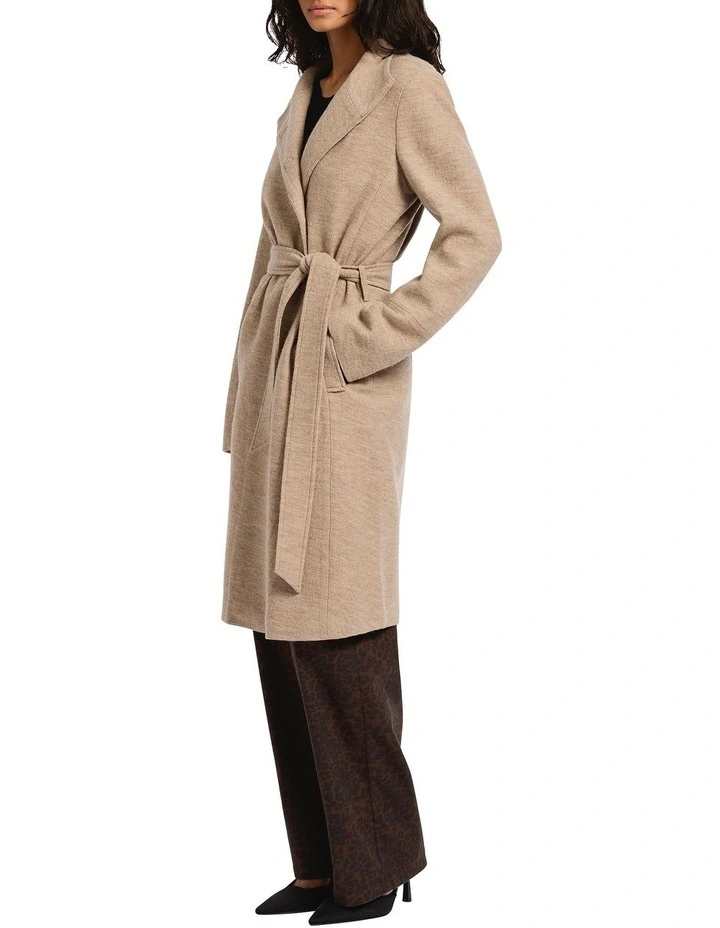 Cristina Felted Wool Coat in Taupe Melange image 2
