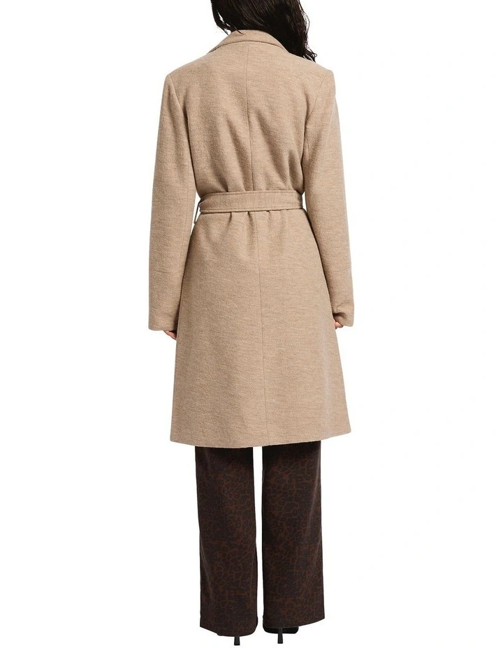 Cristina Felted Wool Coat in Taupe Melange image 4