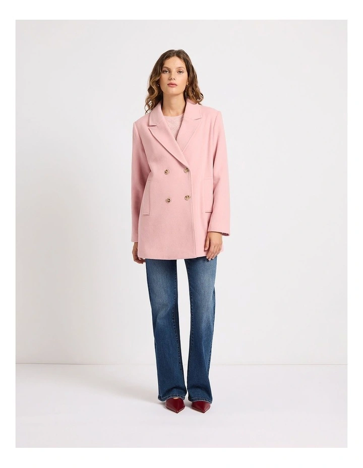Chris Cozy Twill Coat in Kiss Pink image 1