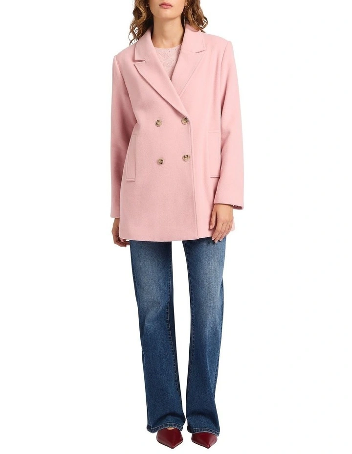 Chris Cozy Twill Coat in Kiss Pink image 1