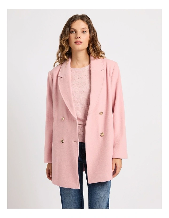 Chris Cozy Twill Coat in Kiss Pink image 2
