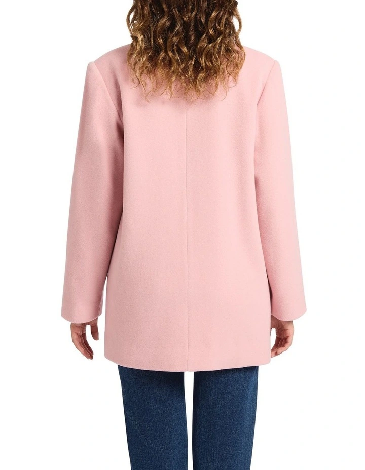 Chris Cozy Twill Coat in Kiss Pink image 2
