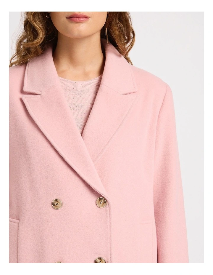 Chris Cozy Twill Coat in Kiss Pink image 3