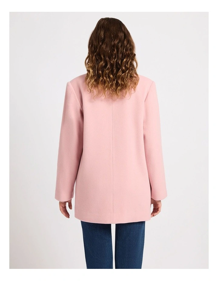 Chris Cozy Twill Coat in Kiss Pink image 4