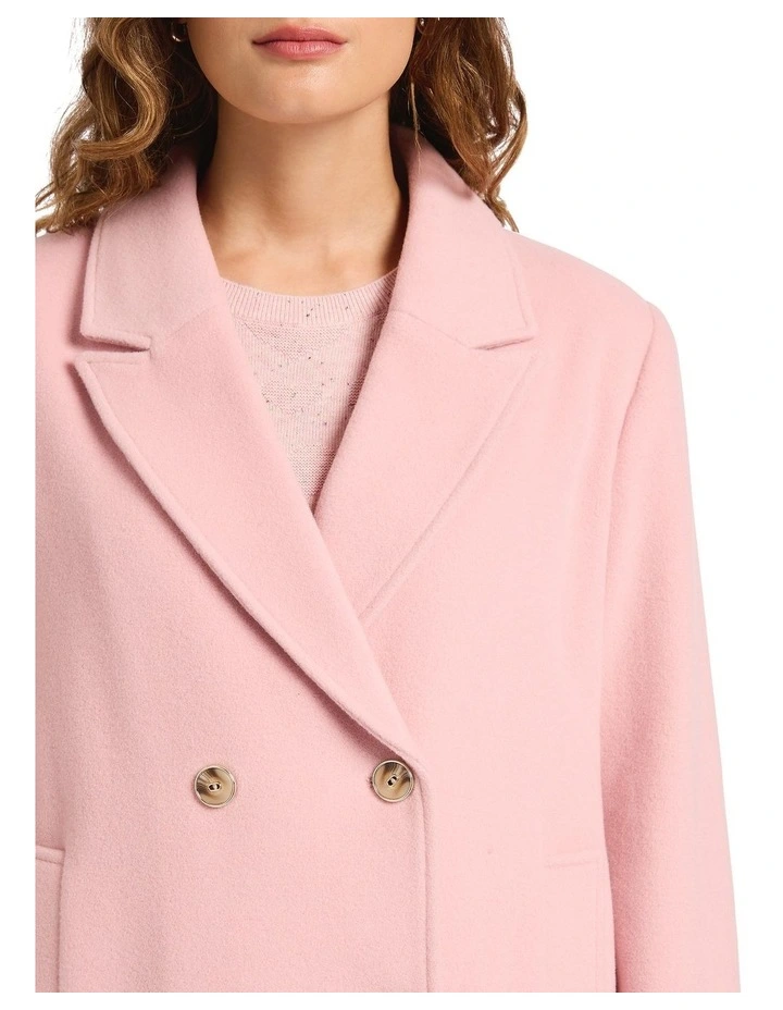 Chris Cozy Twill Coat in Kiss Pink image 4