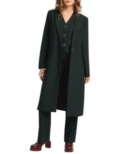Charli Tailored Coat in Deep Pine