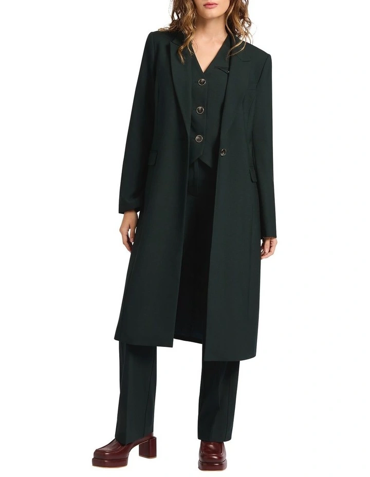 Charli Tailored Coat in Deep Pine image 1