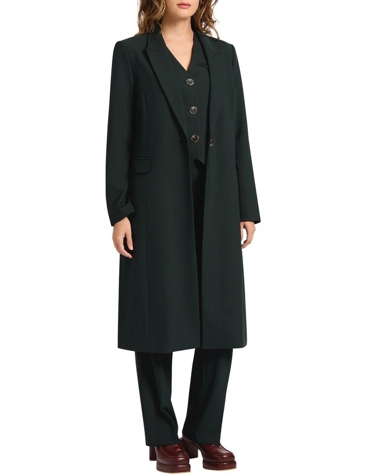 Charli Tailored Coat in Deep Pine image 3