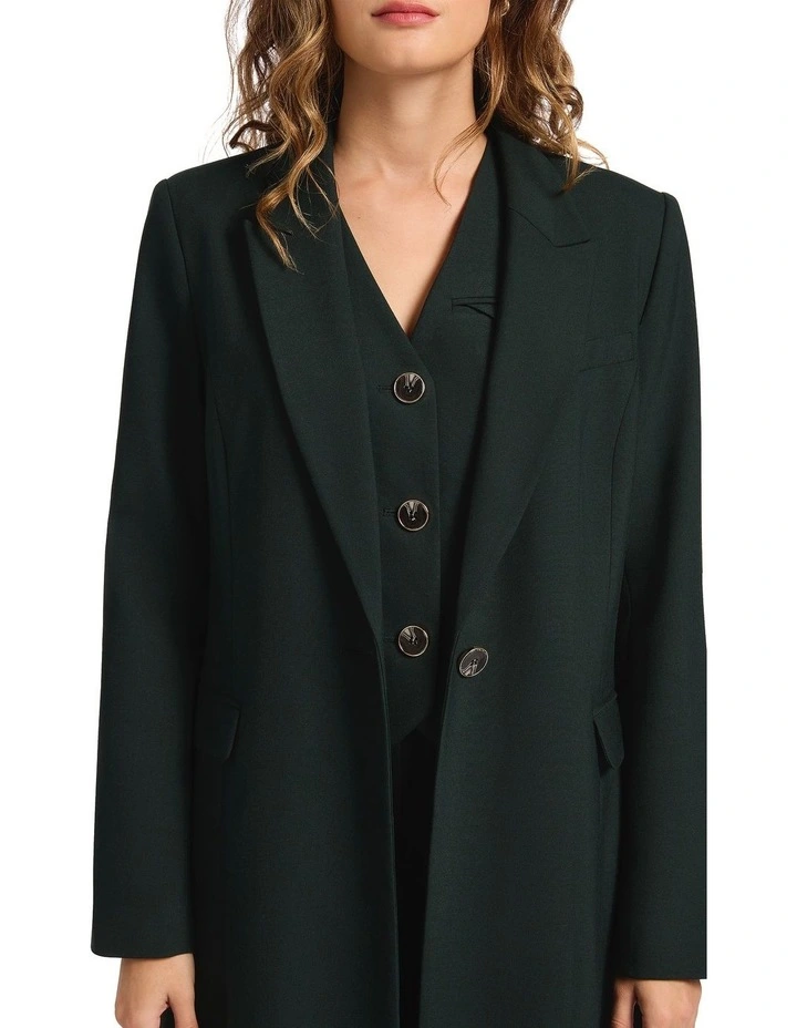 Charli Tailored Coat in Deep Pine image 4