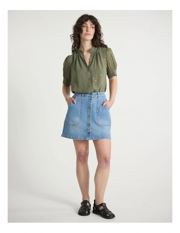 Louis Clip Spot Shirt in Olive Green image 2
