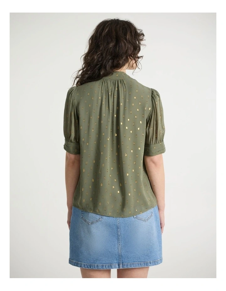 Louis Clip Spot Shirt in Olive Green image 3
