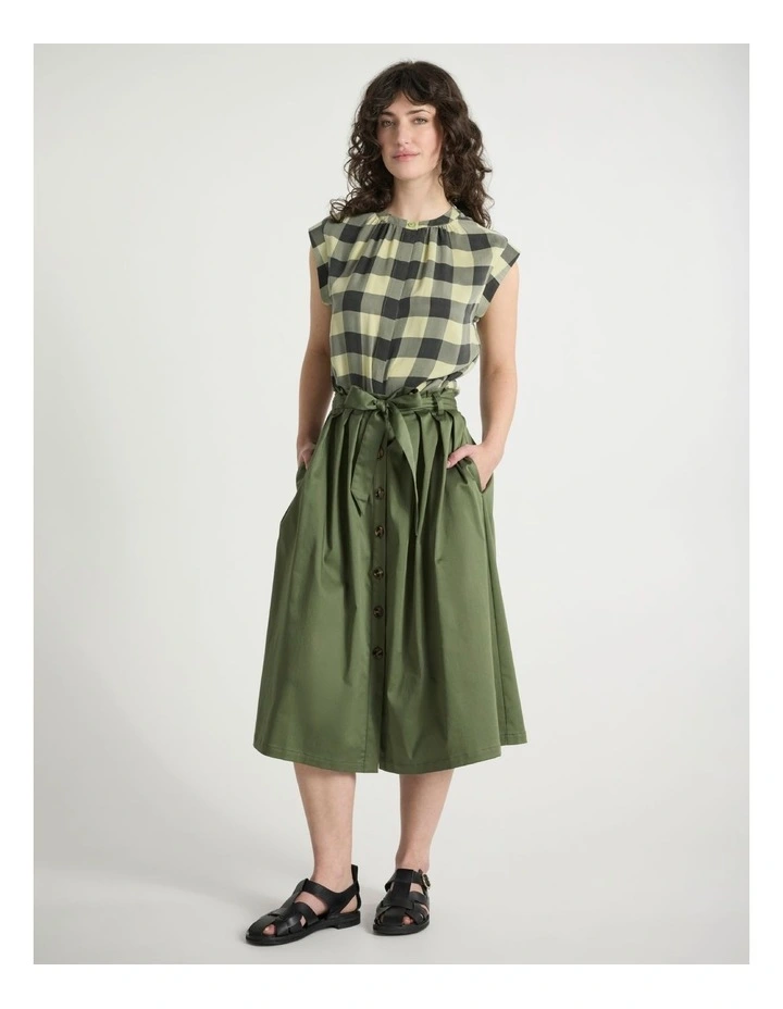 Gingham Almighty Top in Green Multi image 2