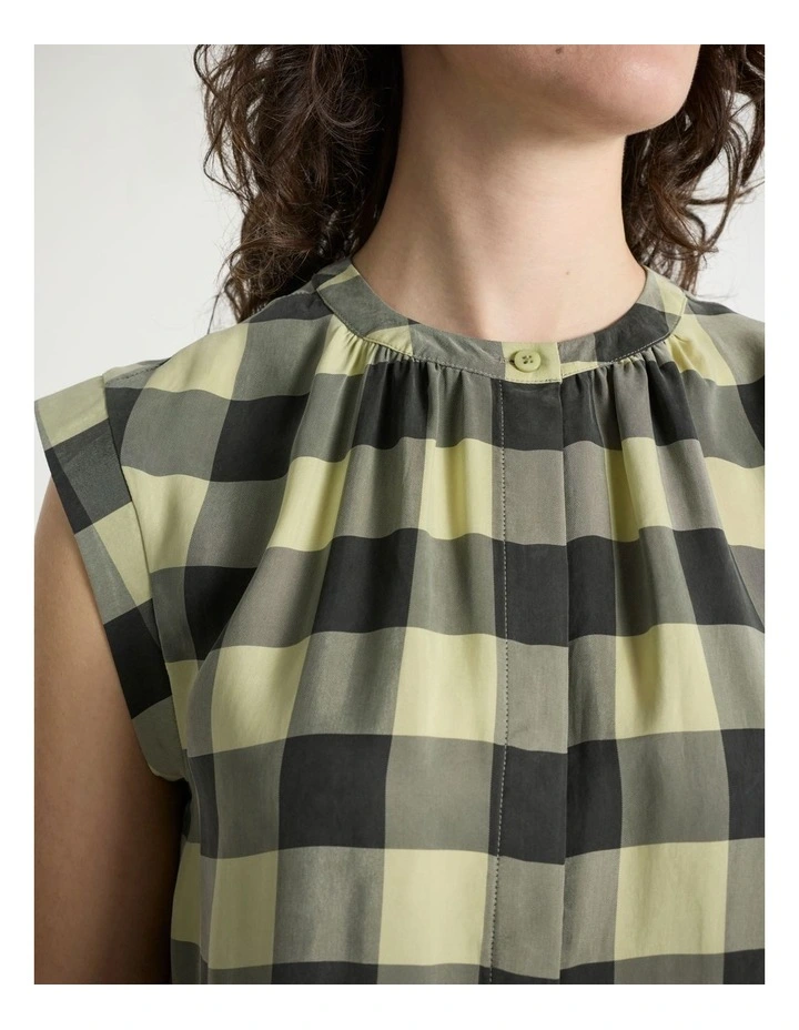 Gingham Almighty Top in Green Multi image 4