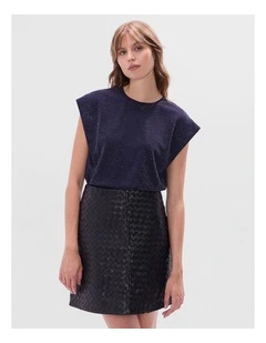 Julia Boxy Top in Navy