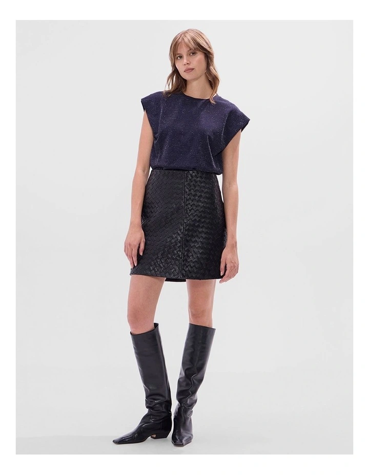 Julia Boxy Top in Navy image 2