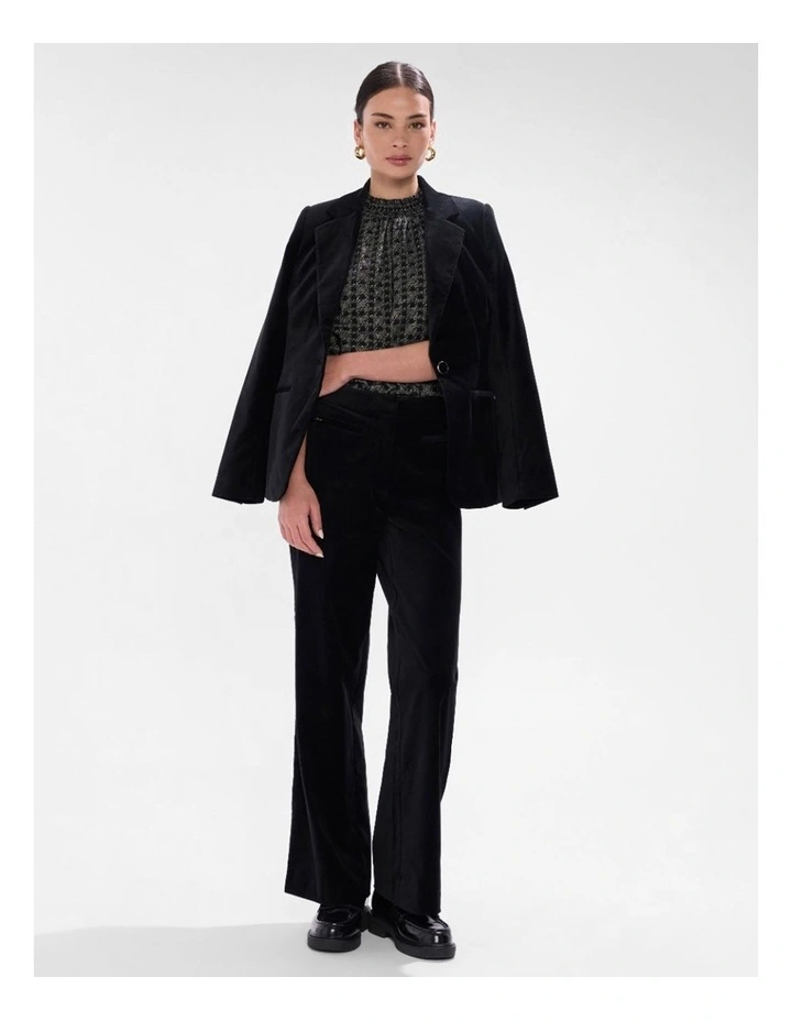 Cece Houndstooth Top in Black Multi image 2
